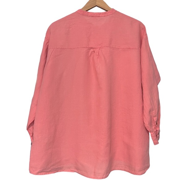 Eileen Fisher Pink 100% organic Linen blouse. - Picture 5 of 7